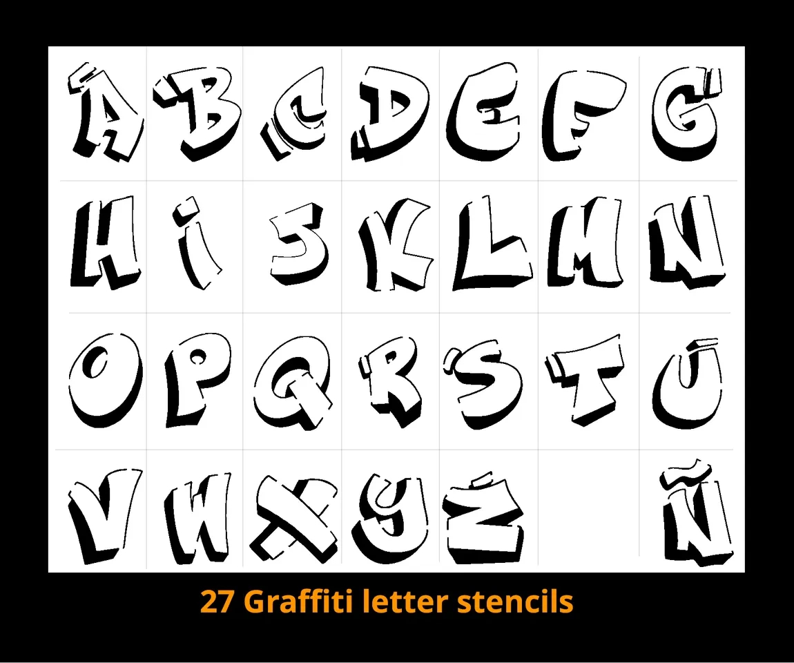 27 Graffiti Letter Stencilsshane Loretz | Download Free Stl pertaining to Free Printable Graffiti Letters Az