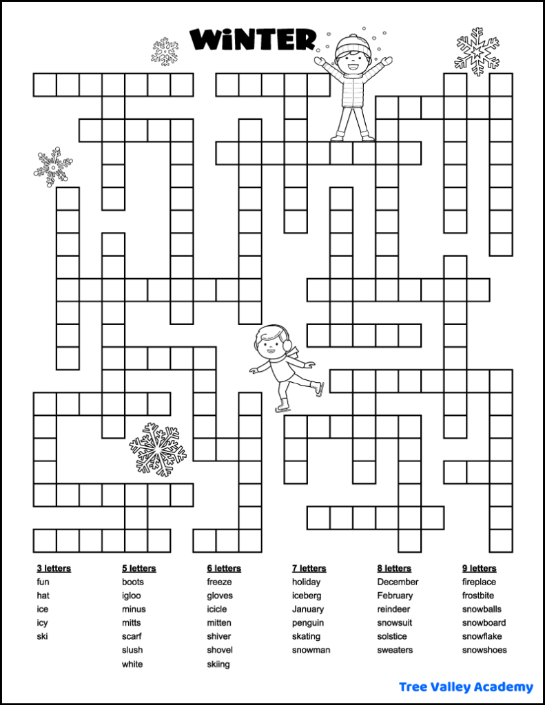 27 Printable Winter Word Puzzles - Tree Valley Academy inside Free Printable Variety Puzzles