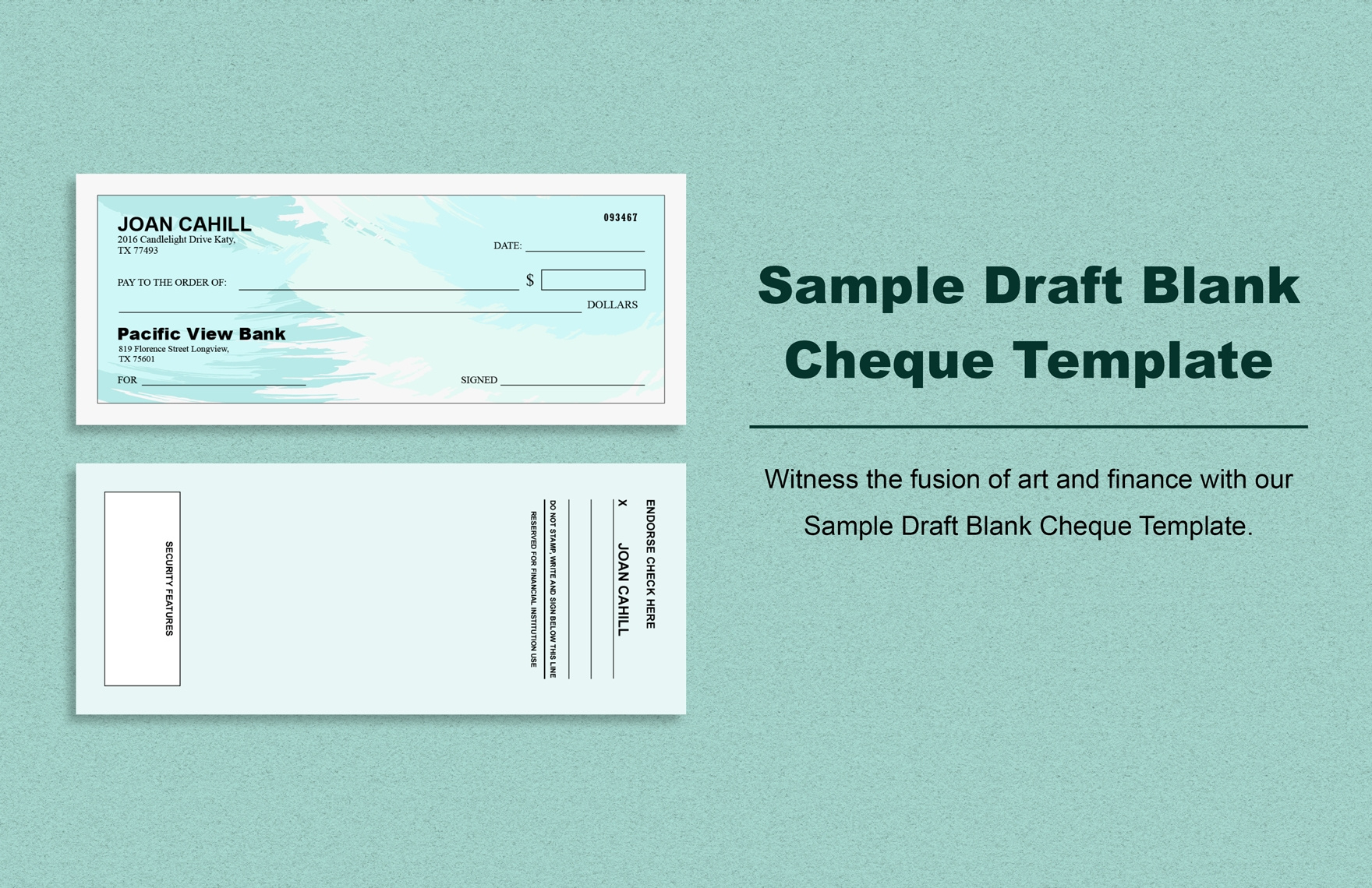 28+ Blank Check Template - Doc, Psd, Pdf & Vector Formats within Free Printable Checks Template