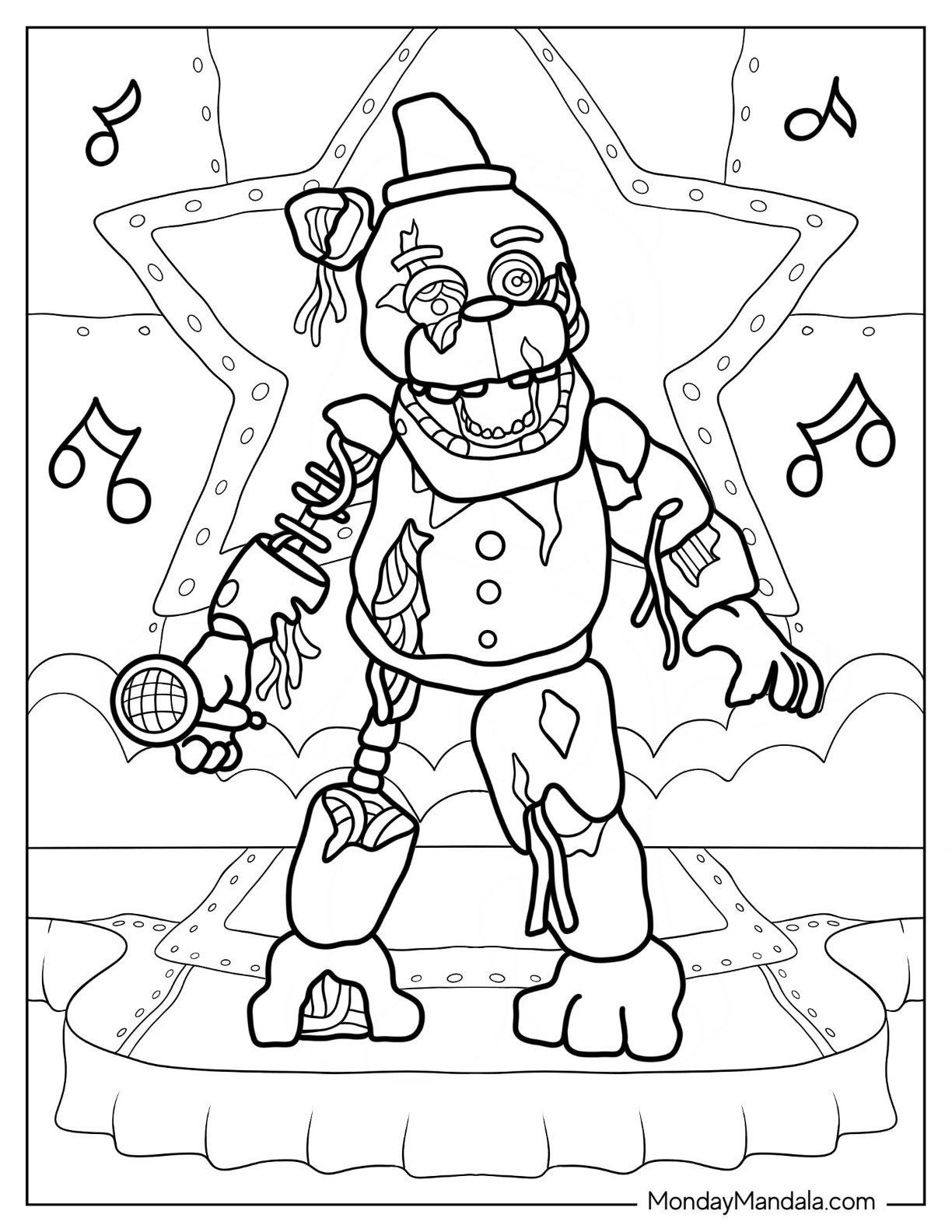 28 Five Nights At Freddie'S Coloring Pages (Free Pdf Printables) regarding Five Nights At Freddy'S Free Printables