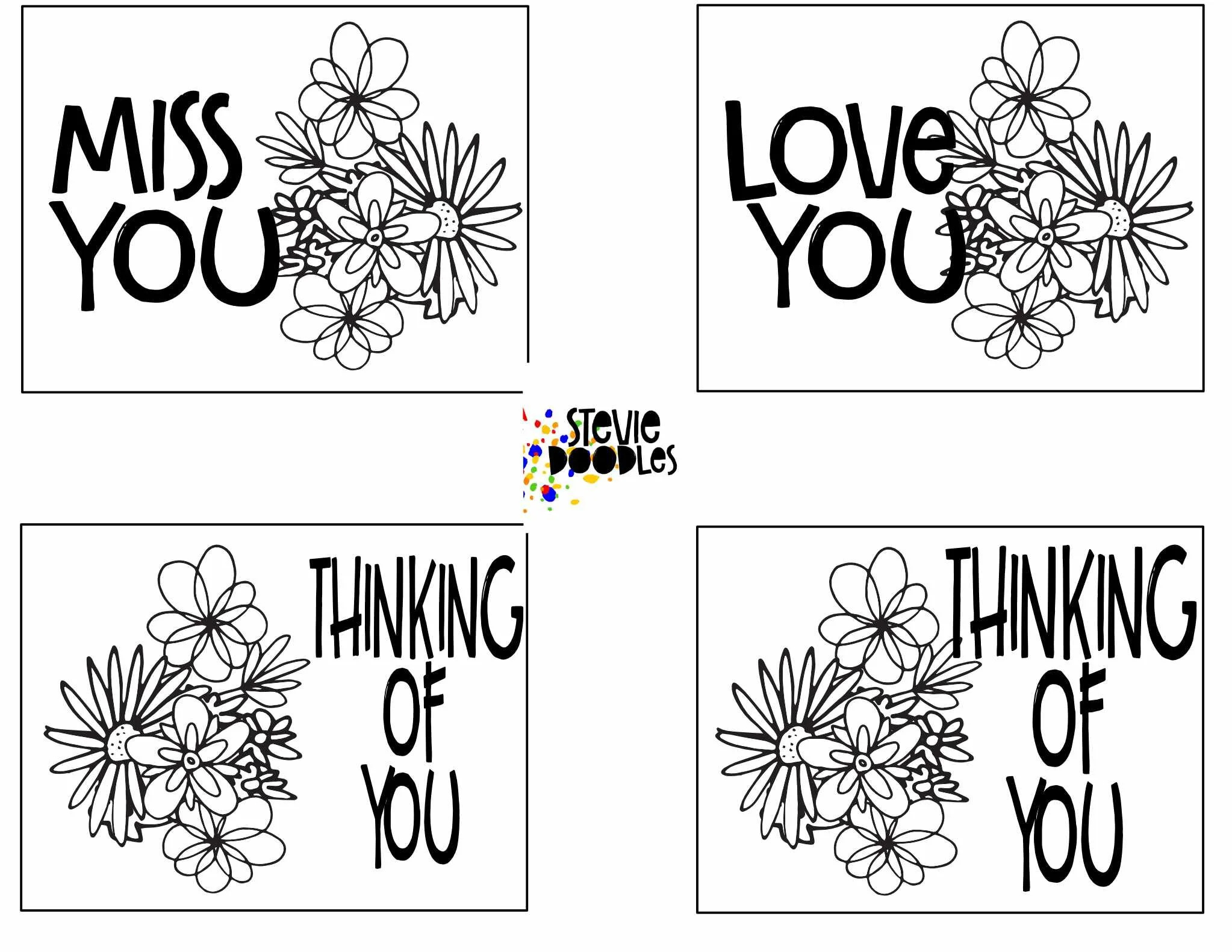 28 Free &amp;quot;Thinking Of You&amp;quot; Cards To Color — Stevie Doodles regarding Free Printable Thinking Of You Cards