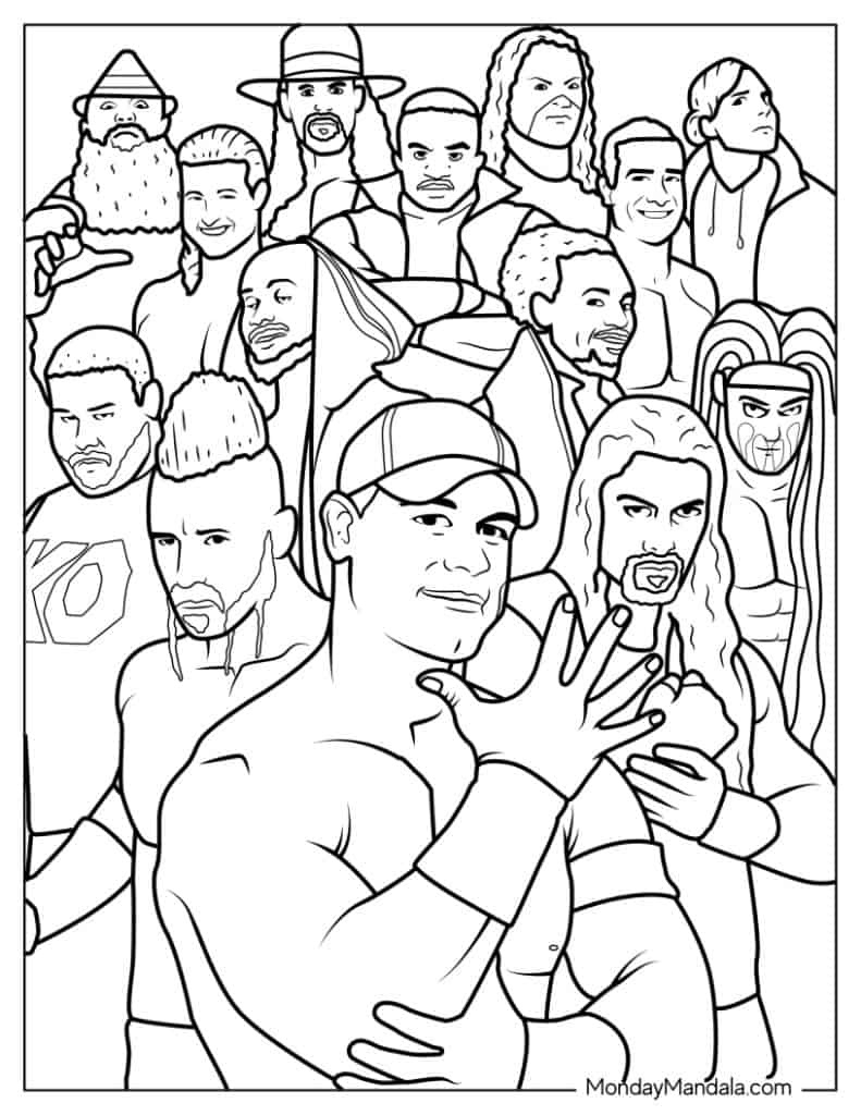 28 Wrestling &amp;amp;Amp; Wwe Coloring Pages (Free Pdf Printables in Wwe Colouring Pages Free Printable