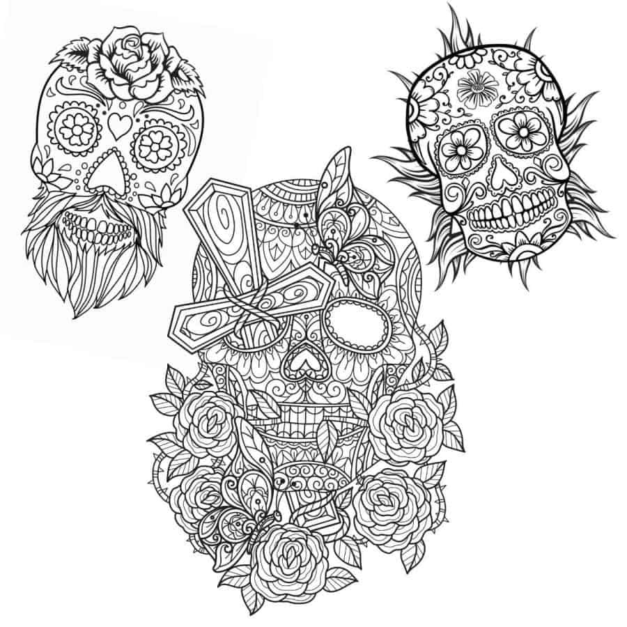 29 Free Sugar Skull Coloring Pages - Artsy Pretty Plants within Free Printable Sugar Skull Coloring Pages
