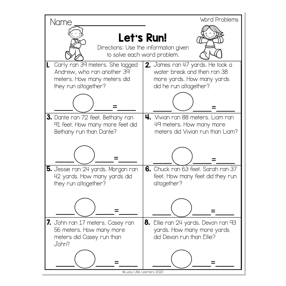 2Nd Grade Math Worksheets - Word Problems - Word Problems - Let'S in Free Printable Math Word Problems For 2Nd Grade