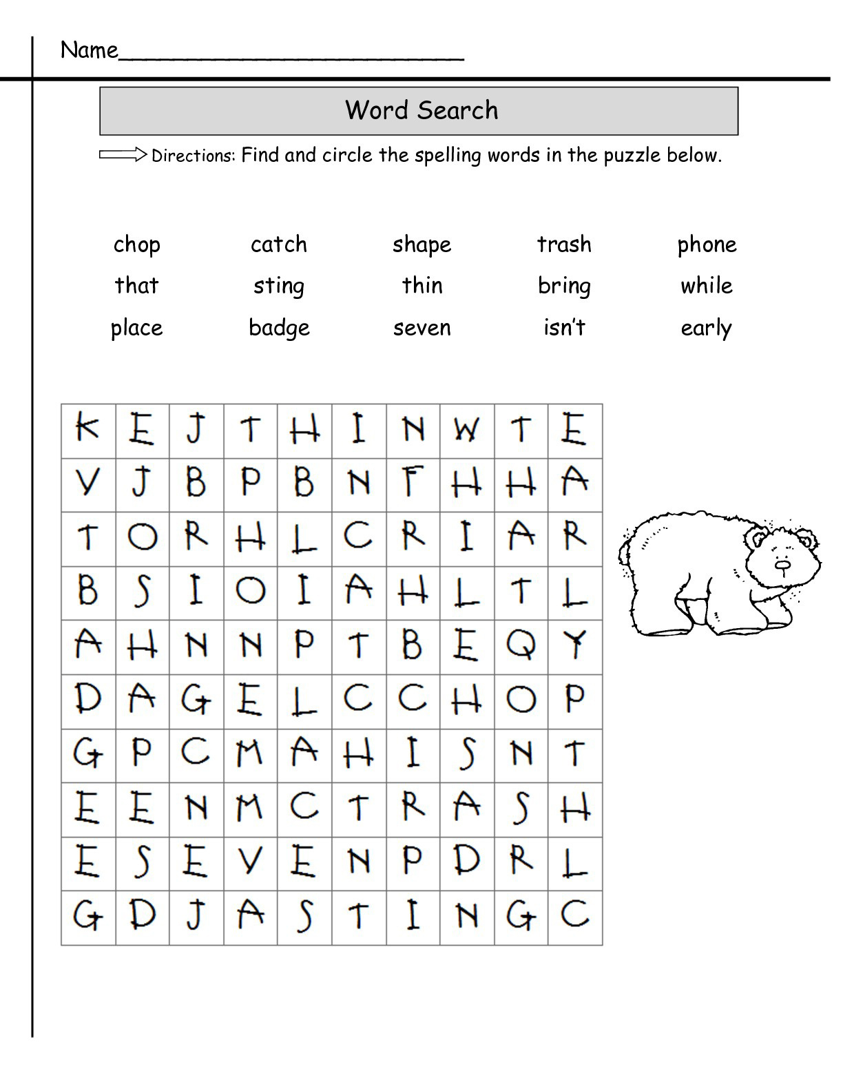 2Nd Grade Word Search - Best Coloring Pages For Kids - Worksheets intended for 2Nd Grade Word Search Free Printable