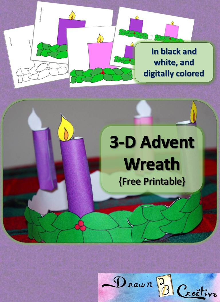 3-D Printable Advent Wreath - Drawn2Bcreative regarding Free Printable Advent Wreath