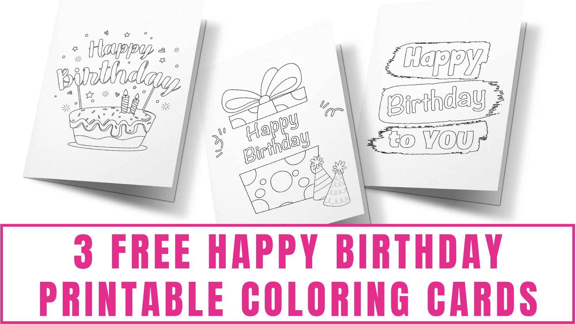 3 Free Happy Birthday Printable Coloring Cards - Freebie Finding throughout Free Printable Cards No Download Required