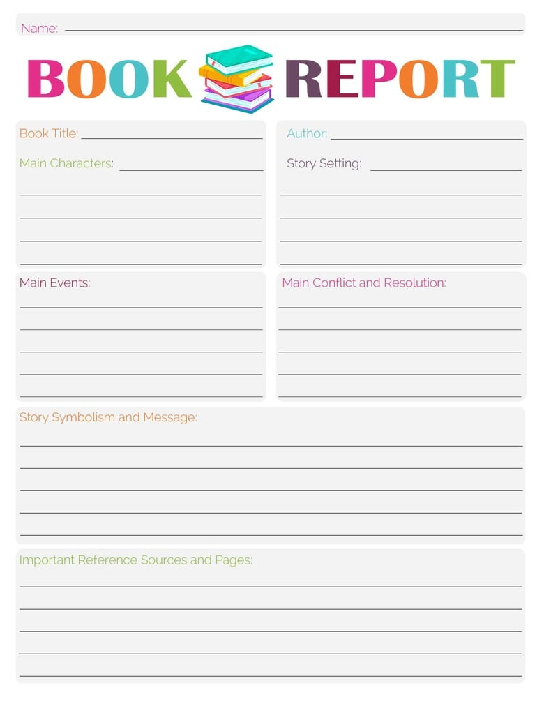3 Free Printable Book Report Templates in Free Printable Books For 5Th Graders