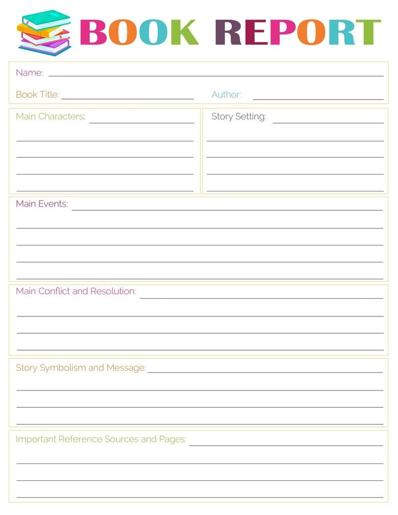 3 Free Printable Book Report Templates pertaining to Free Printable Book Report Forms For Elementary Students