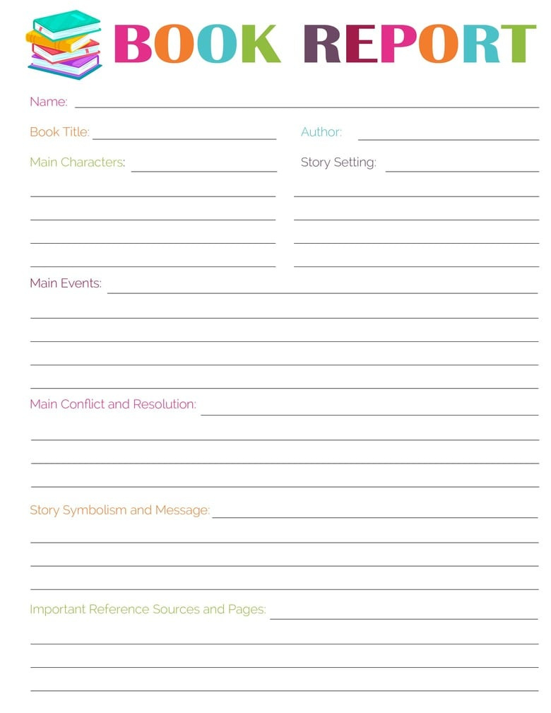 3 Free Printable Book Report Templates within Free Printable Book Report Forms