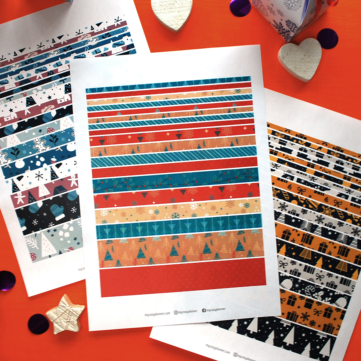 3 Free Printable Washi Tape Sheets with Free Printable Washi Tape