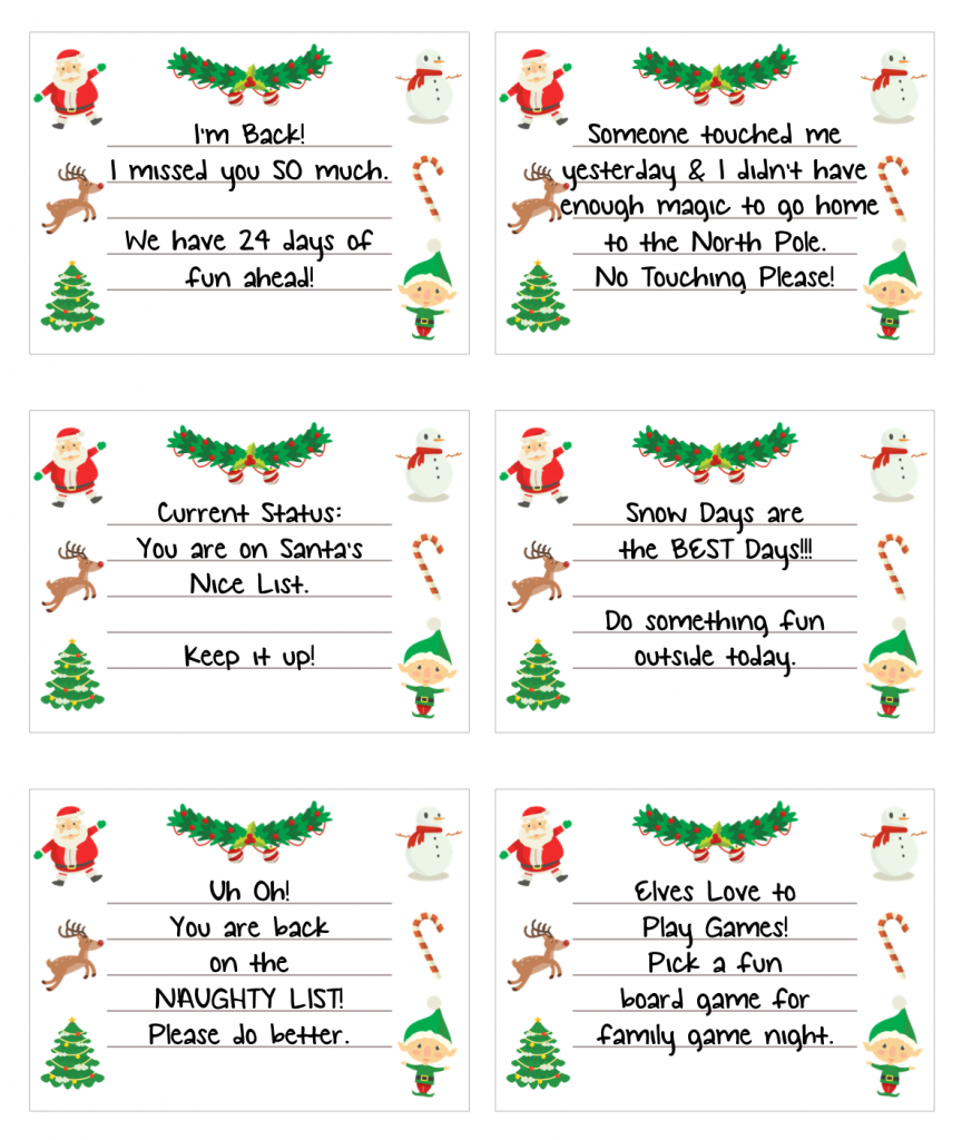 30 Free Elf On The Shelf Printable Notes in Free Printable Elf On The Shelf Notes