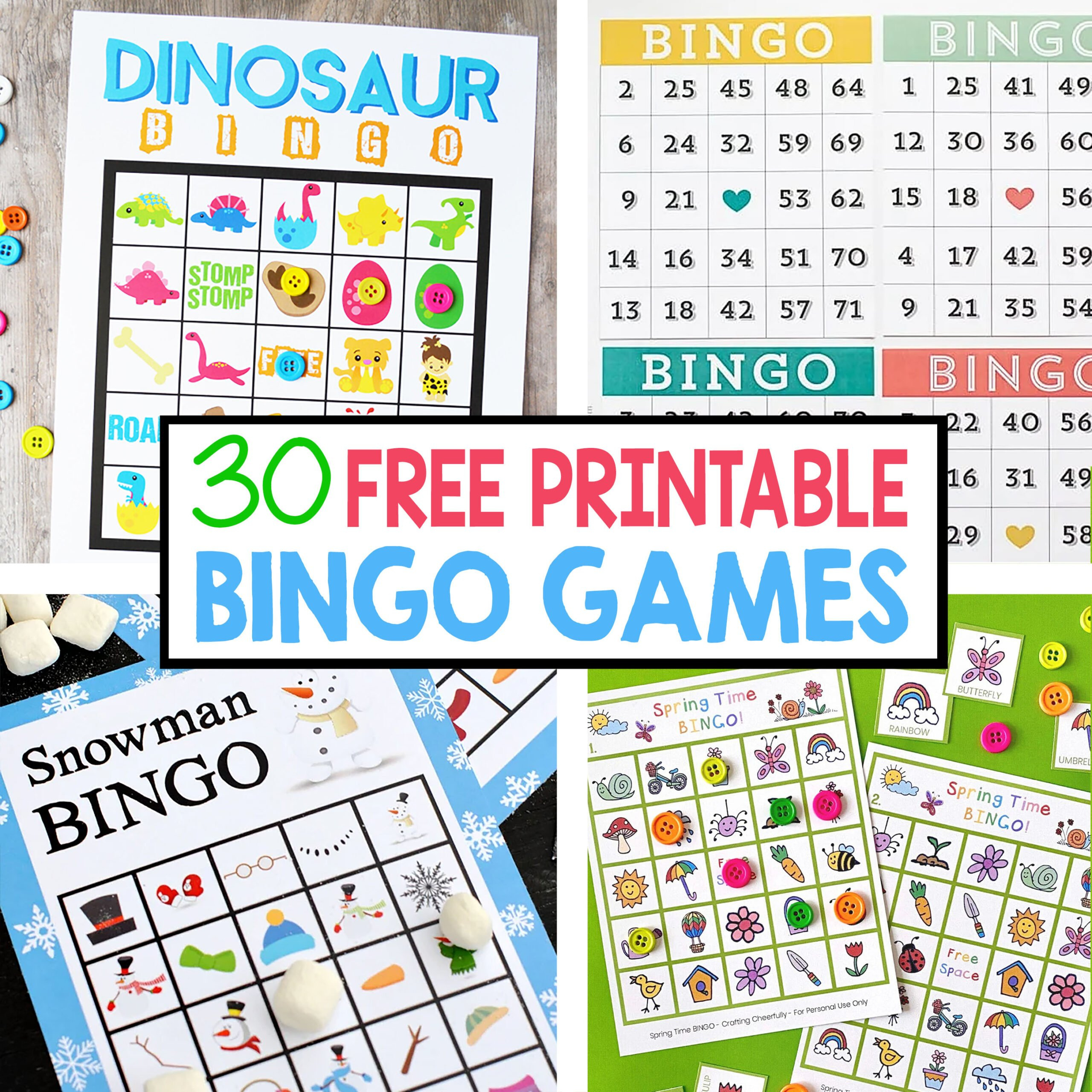 30 Free Printable Bingo Games - Crafting Cheerfully intended for Free Bingo Printable