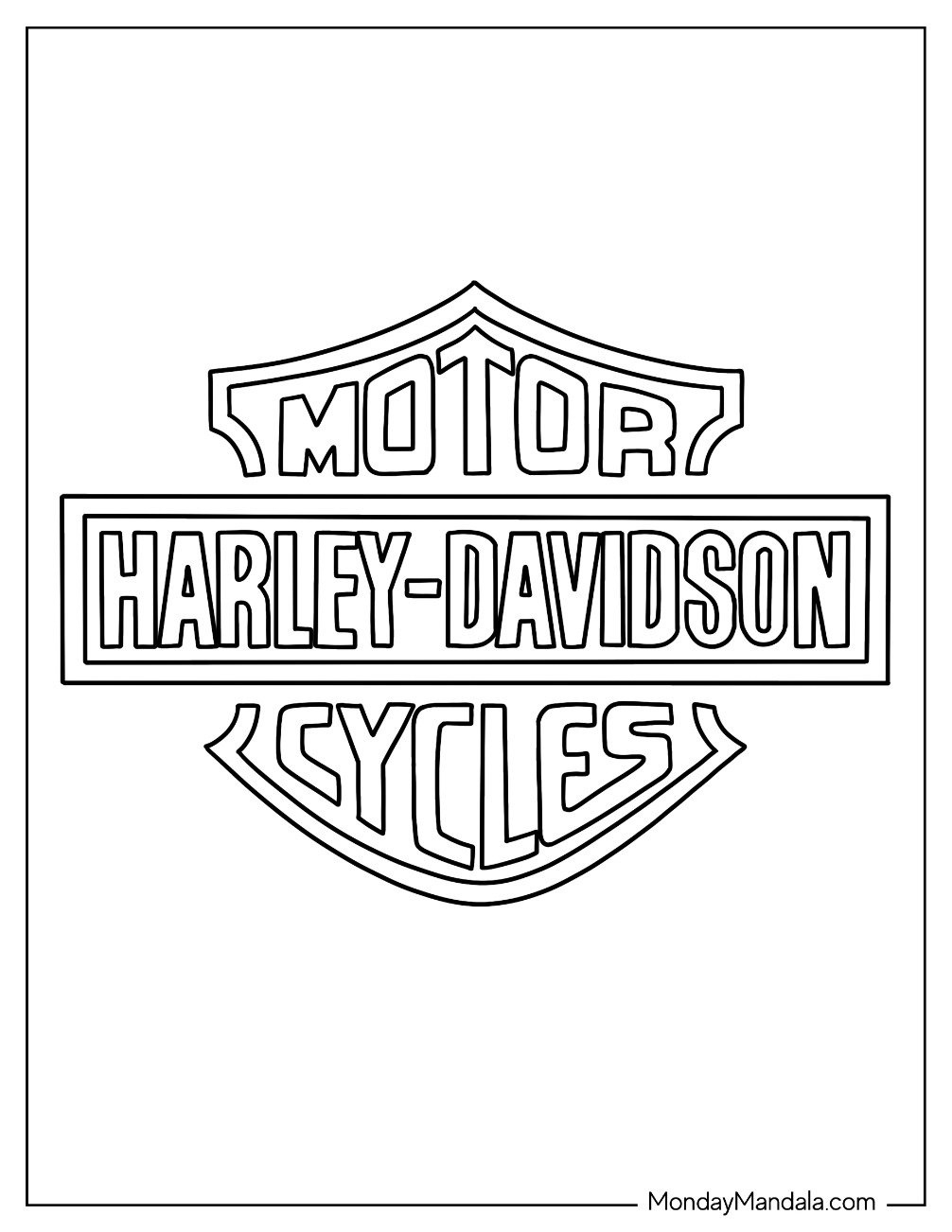 30 Harley Davidson Coloring Pages (Free Pdf Printables) in Free Printable Harley Davidson Coloring Pages