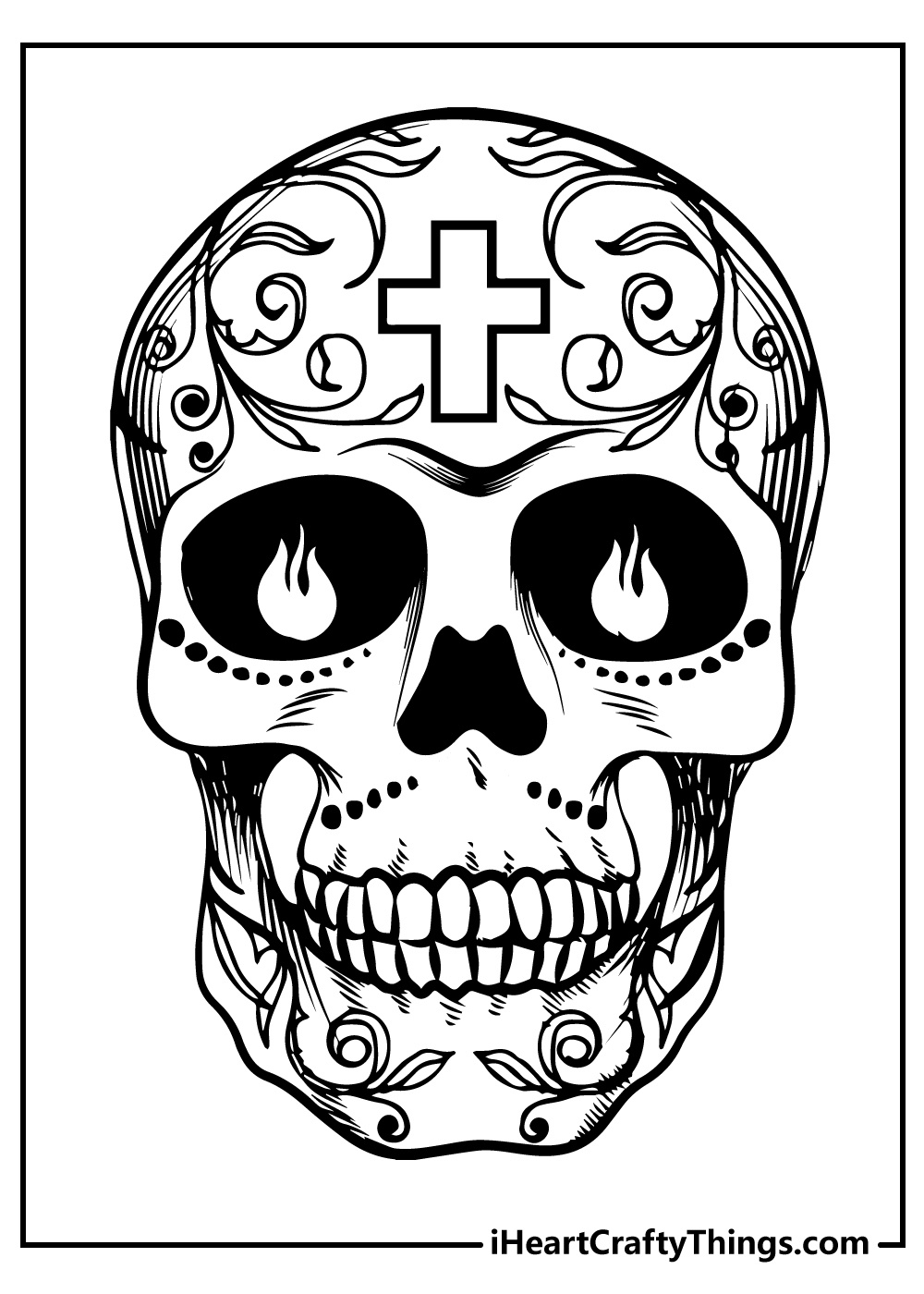 30 Sugar Skull Coloring Pages For Day Of The Dead pertaining to Free Printable Sugar Skull Coloring Pages