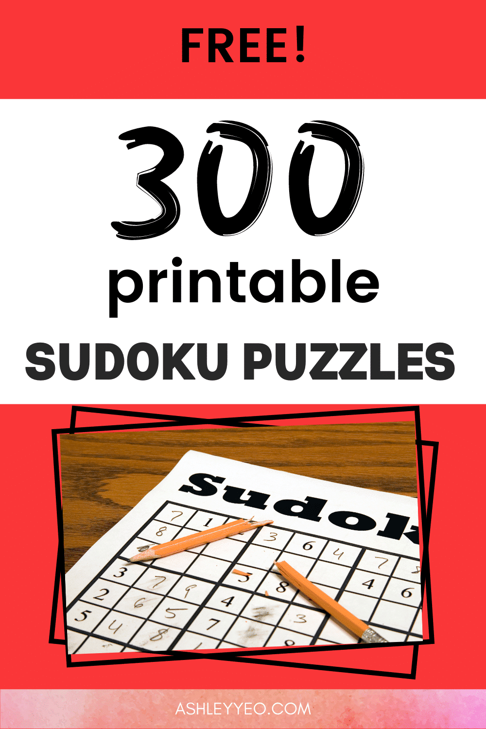 300 Free Printable Sudoku Puzzles For Your Family - Ashley Yeo regarding Free Printable Sudoku Books
