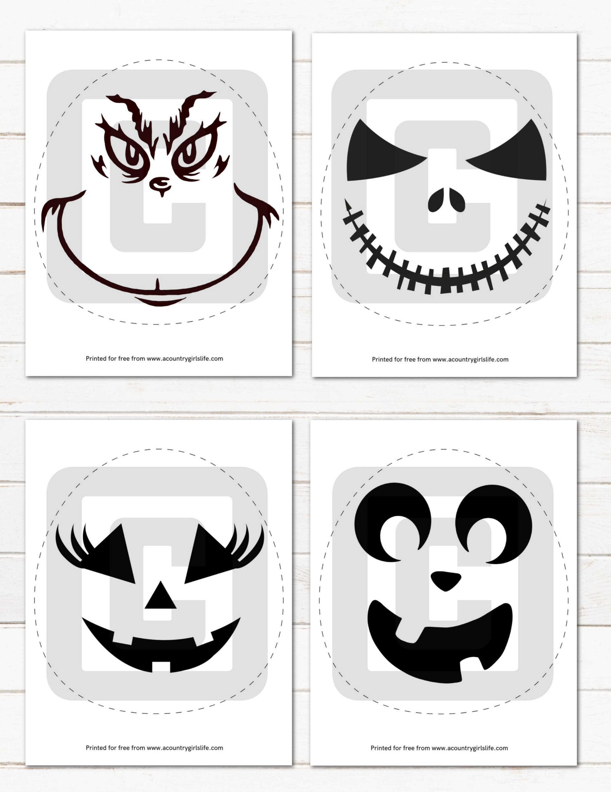 31+ Easy Free Printable Pumpkin Carving Stencils! - A Country inside Free Printable Pumpkin Stencil