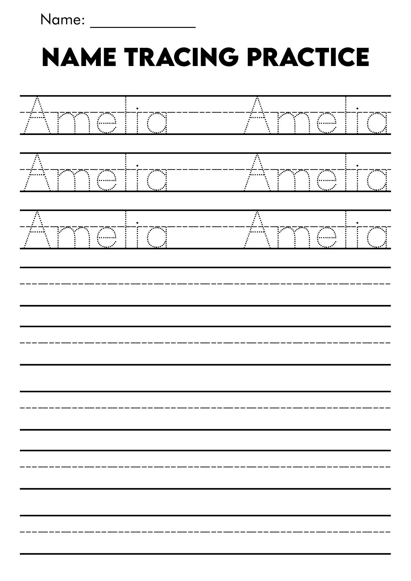 310+ Free Editable And Printable Name Tracing Worksheets for Free Printable Name Tracing Worksheets For Preschoolers