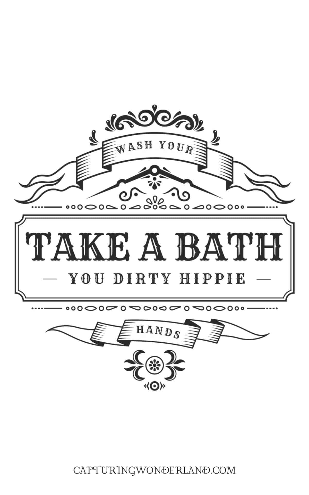 32 Vintage Bathroom Wall Art Free Printable Signs — Capturing for Free Funny Bathroom Printables
