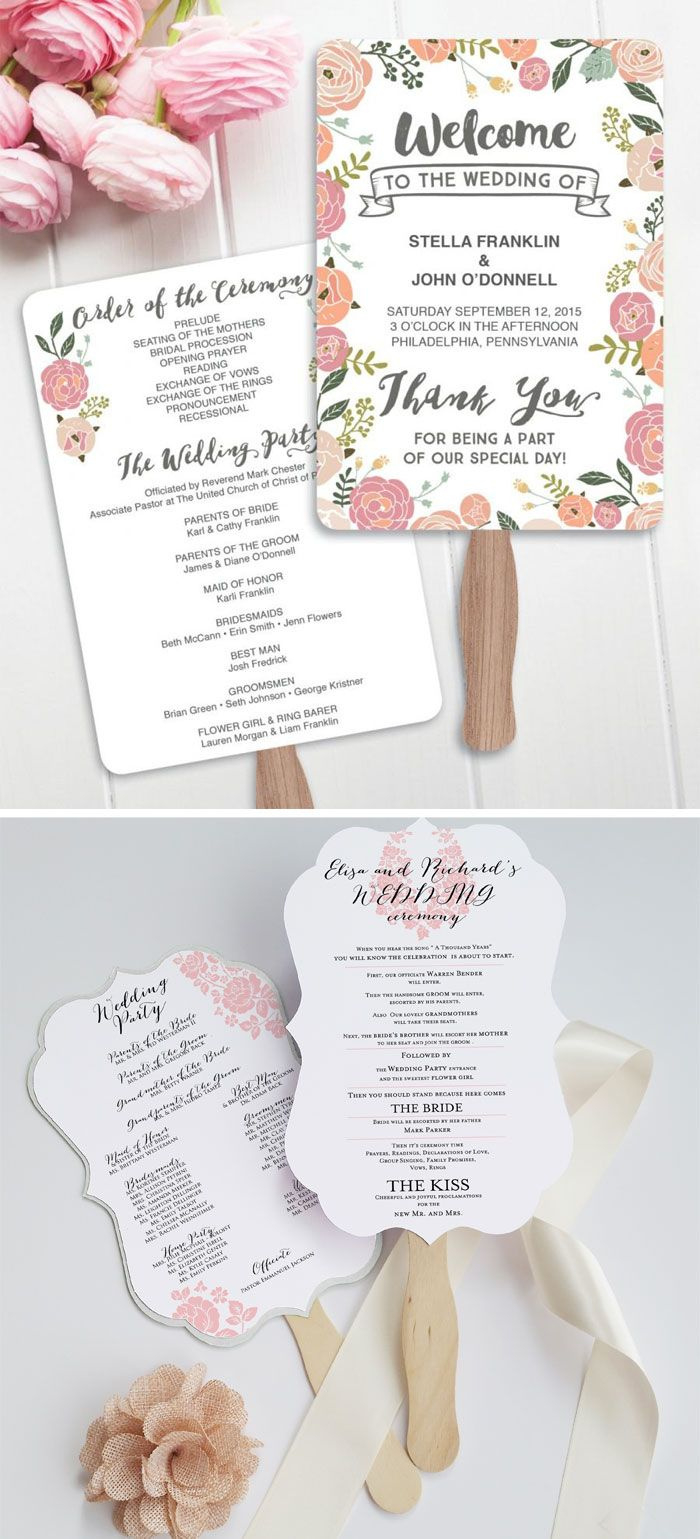 32 Wedding Programs | Free Examplespink Book Weddings inside Free Printable Fan Wedding Programs