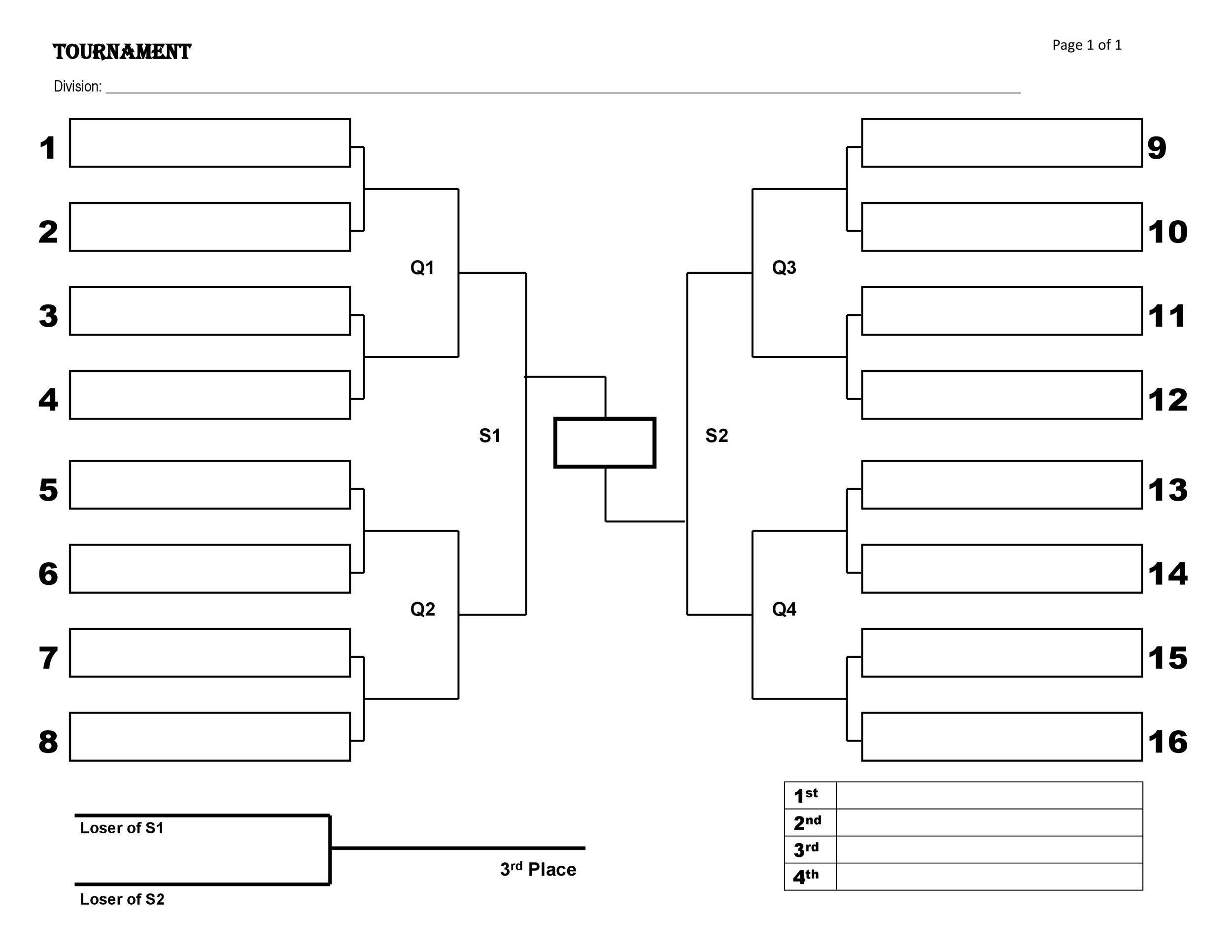 34 Blank Tournament Bracket Templates (&amp;amp;Amp;100% Free) ᐅ throughout Free Printable Brackets