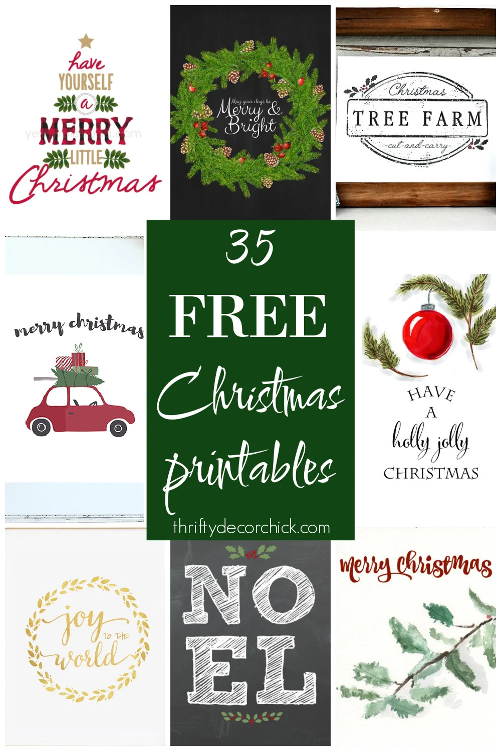 35 Free Christmas Printables To Deck Your Halls | Thrifty Decor in Free Printable Christmas Decorations