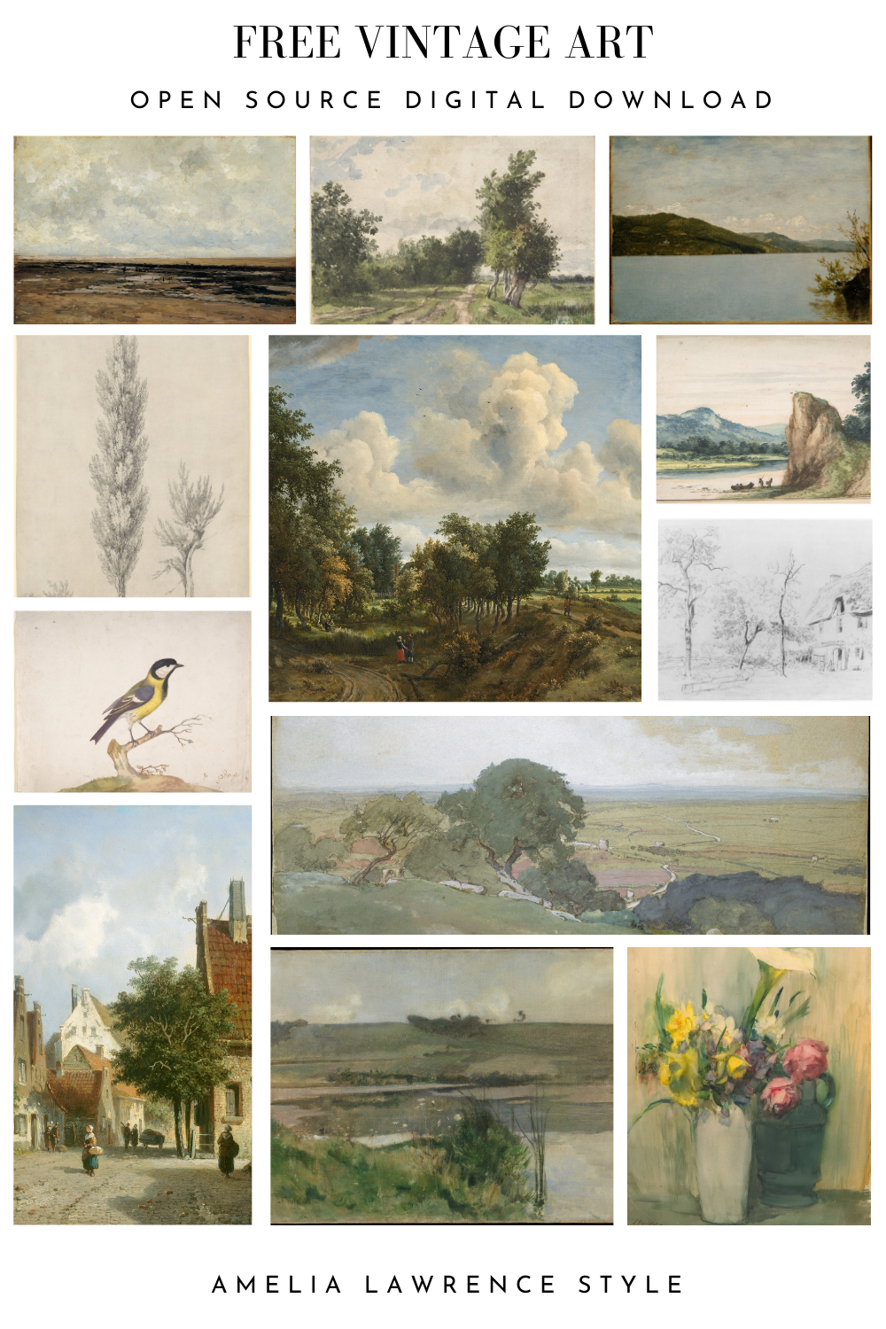 35 Free Vintage Art Downloads - Amelia Lawrence Style for Free Vintage Printables