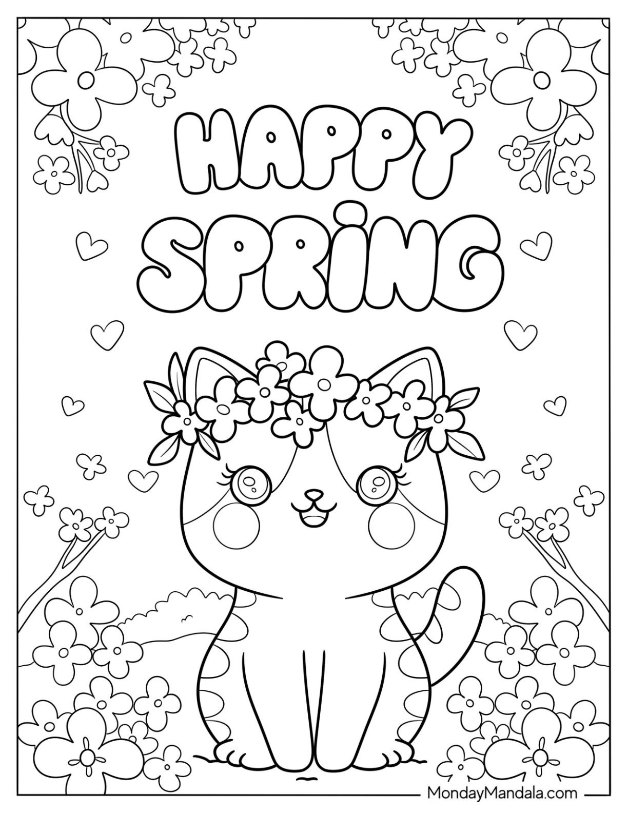 36 Spring Coloring Pages (Free Pdf Printables) throughout Free Printable Spring Coloring Pages For Kindergarten