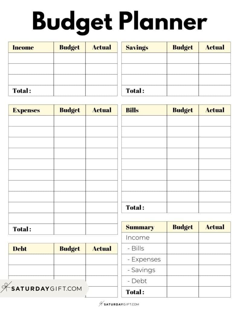 37 Budget Planners & Trackers - Cute & Free Printables inside Free Online Printable Budget Worksheet