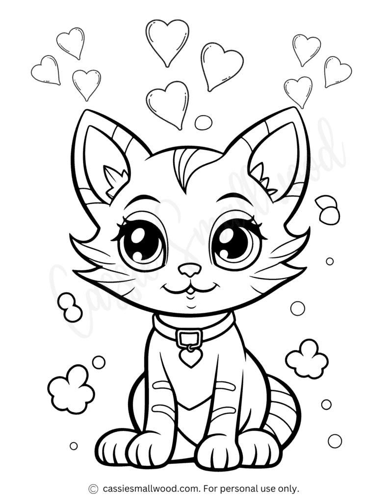 37 Cute Cat Coloring Pages - Cassie Smallwood in Cat Coloring Pages Free Printable