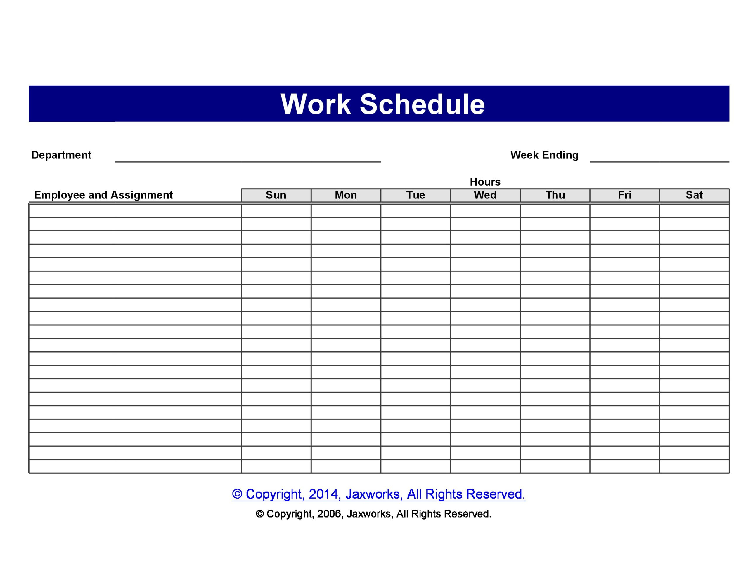37 Free Employee Schedule Templates (Excel, Word, Pdf) with regard to Free Printable Work Schedule Maker
