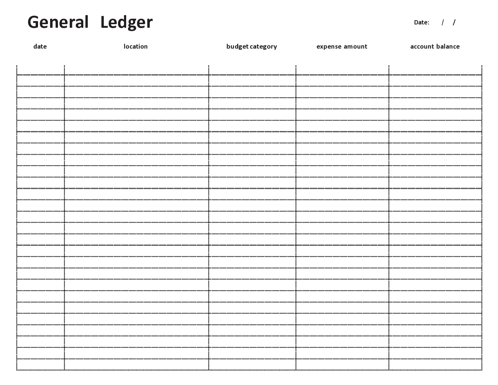 37 Perfect General Ledger Templates [Excel, Word] ᐅ Templatelab regarding Free Printable Accounting Ledger