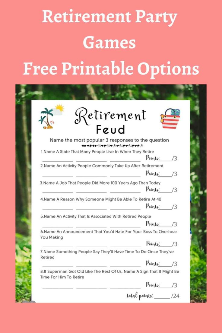 37 Retirement Party Games Free Printable Options - Fun Party Pop with Retirement Party Games Free Printable