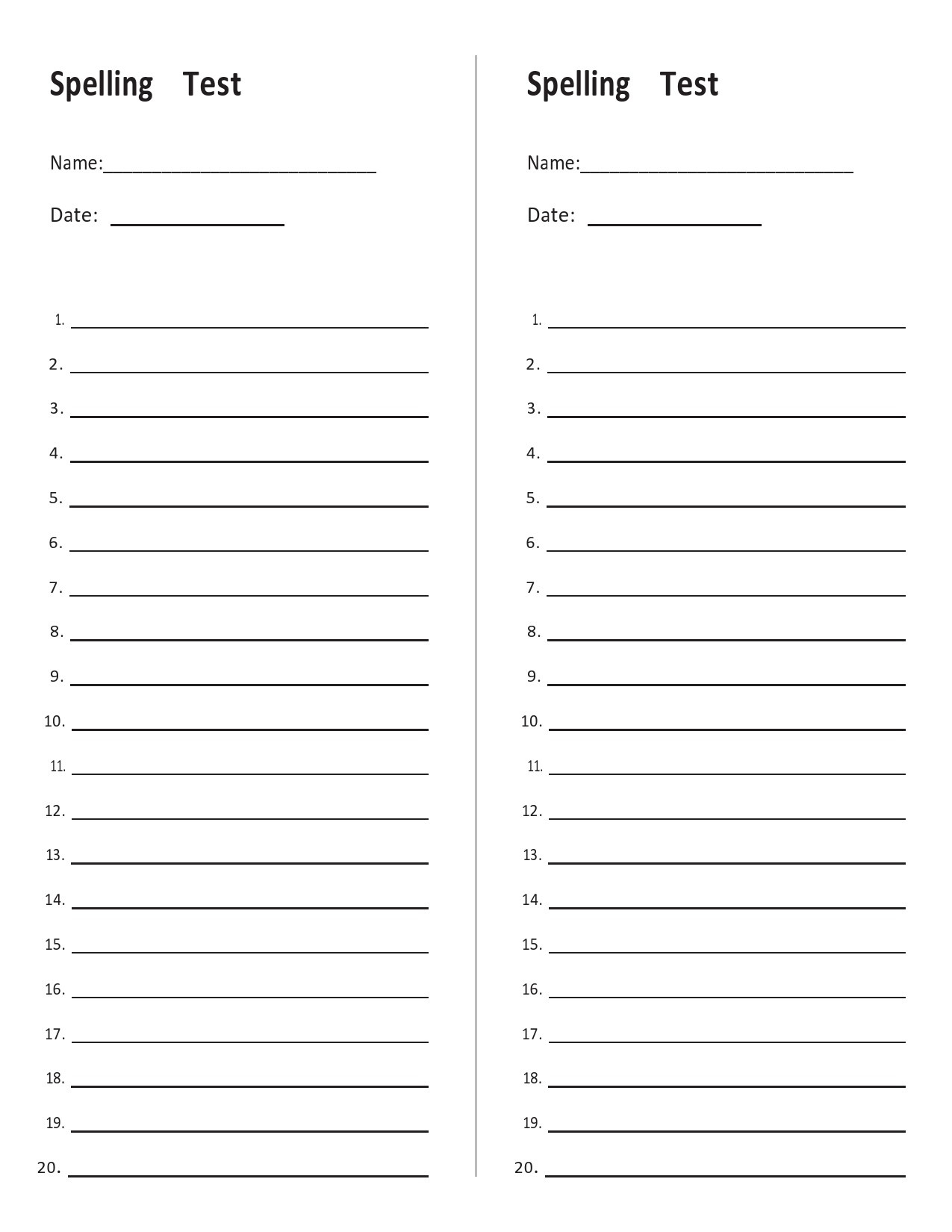 38 Printable Spelling Test Templates [Word &amp;amp; Pdf] ᐅ Templatelab with Free Printable Spelling Worksheets For Adults