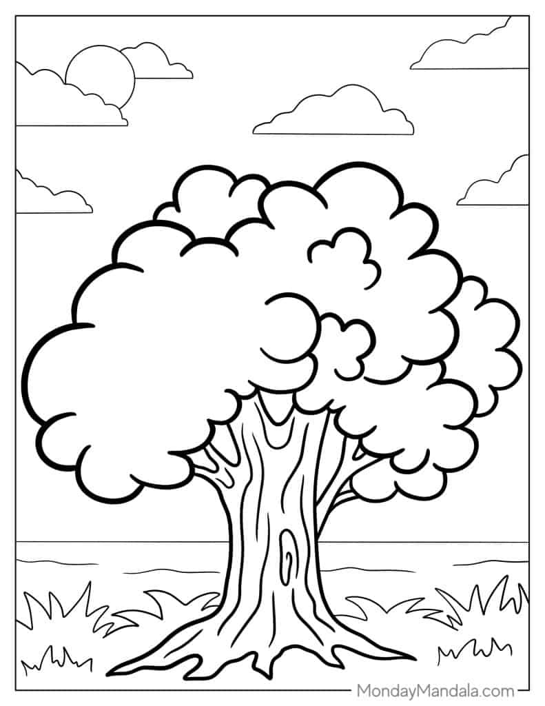 38 Tree Coloring Pages (Free Pdf Printables) - Worksheets Library within Tree Coloring Pages Free Printable
