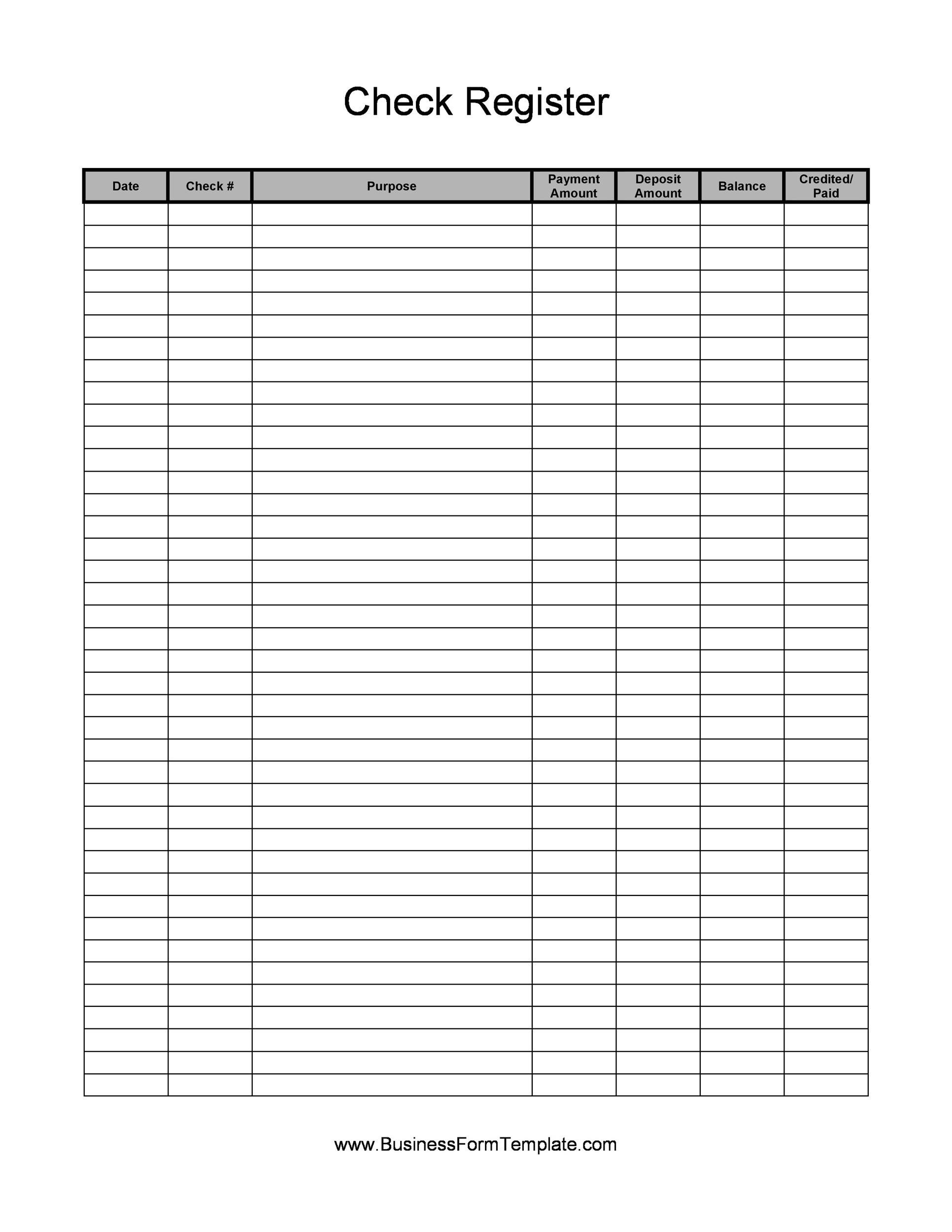 39 Checkbook Register Templates [100% Free, Printable] ᐅ Templatelab pertaining to Free Printable Check Register Templates