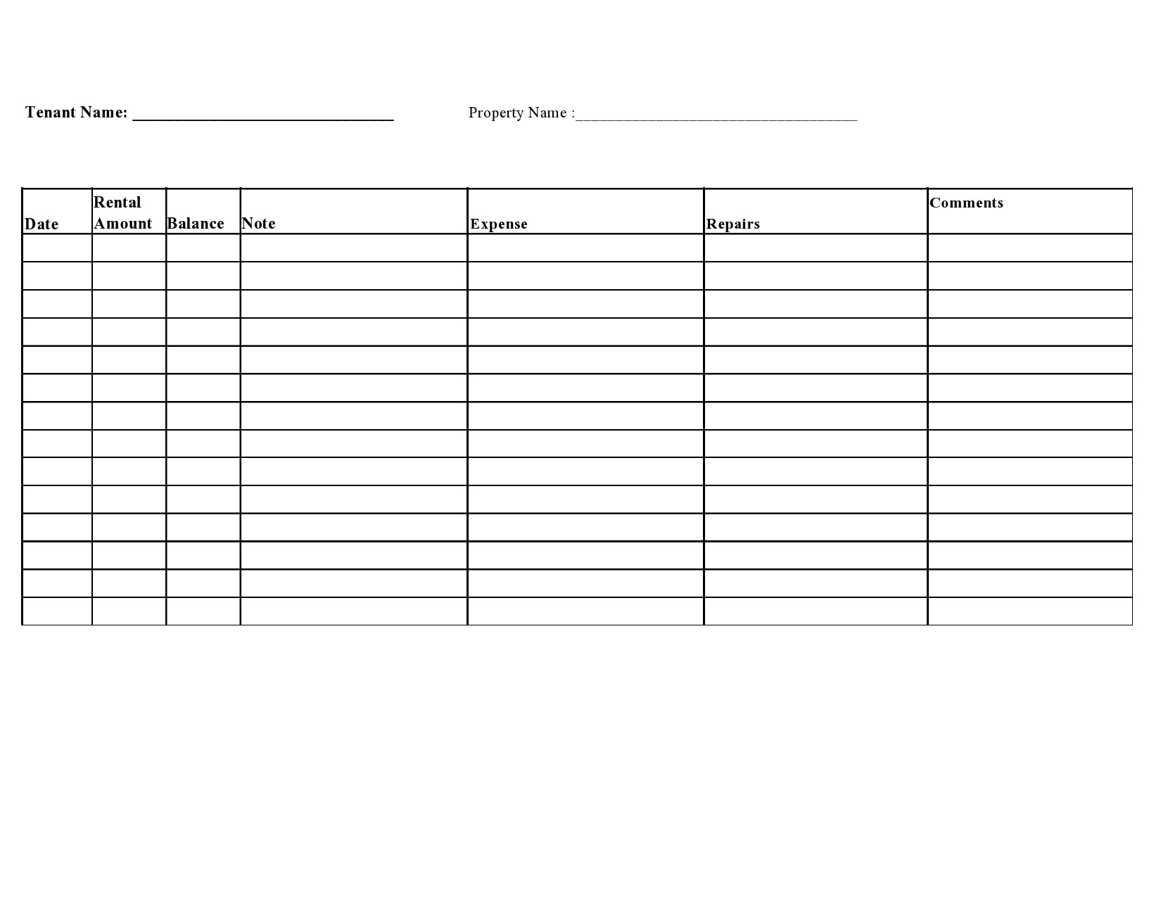 39 Printable Rental Ledger Templates (Lease Ledger) for Free Printable Rent Ledger