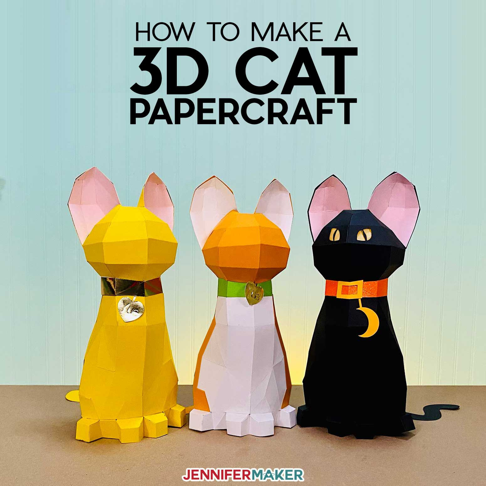 3D Papercraft Cat: Free Animal Papercraft Template &amp;amp; Svg File intended for Free Printable Paper Crafts