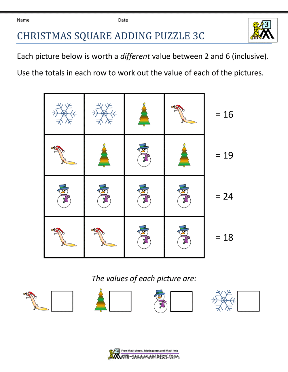 3Rd Grade Christmas Math Worksheets within Free Printable Christmas Worksheets For Third Grade