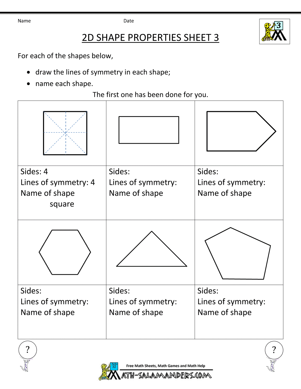 3Rd Grade Geometry Worksheets inside Free Printable Geometry Worksheets For 3Rd Grade