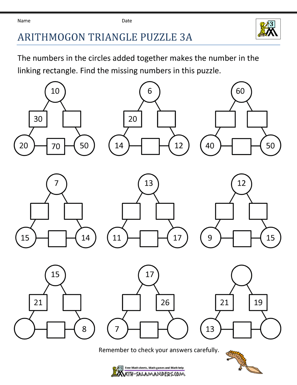 3Rd Grade Math Puzzles Worksheets - Worksheets Library in Free Printable Math Puzzles For 3Rd Grade