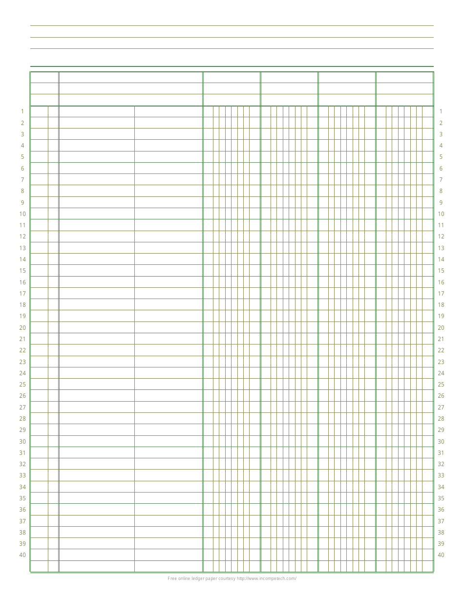 4-Column Ledger Paper Download Printable Pdf | Templateroller inside Free Printable 4 Column Ledger Paper