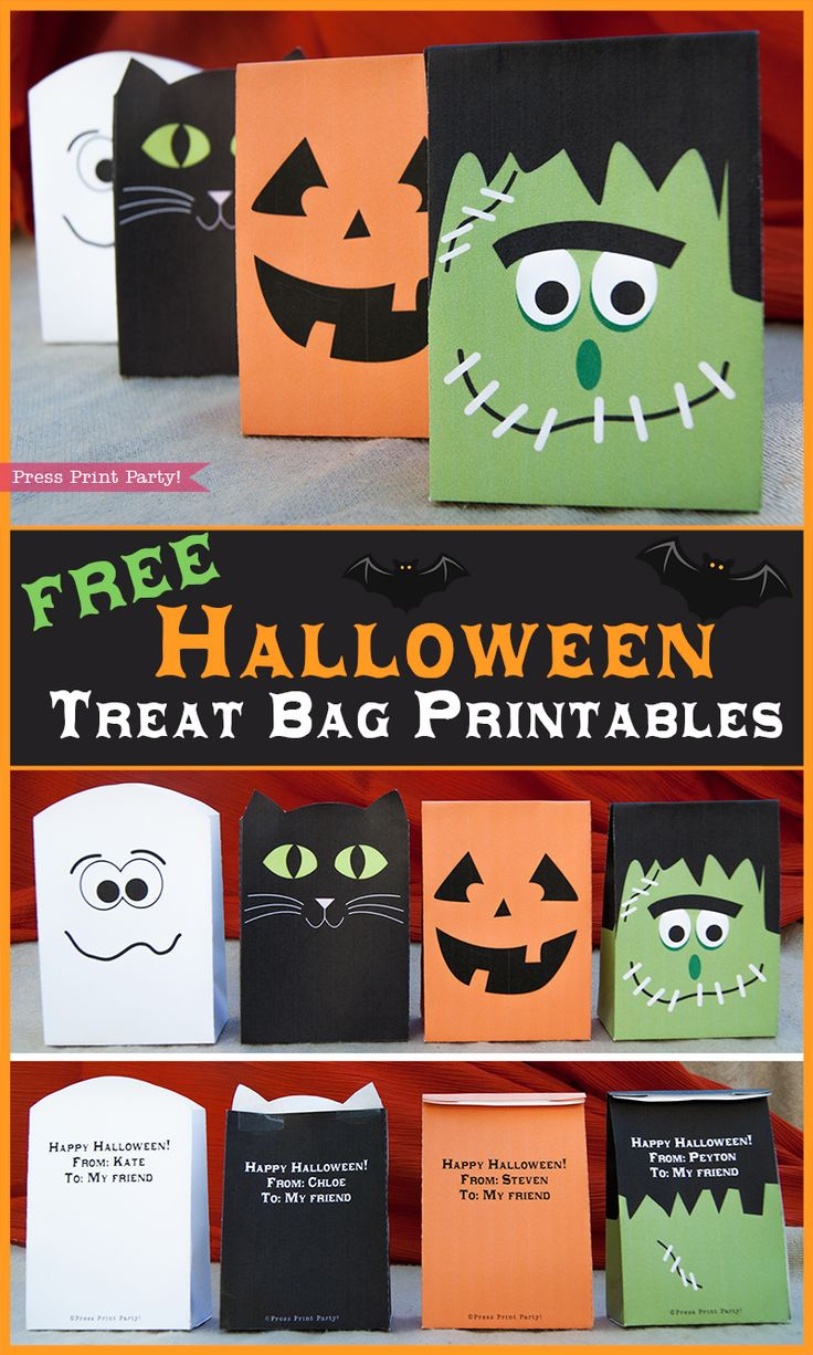 4 Free Halloween Treat Bags Printables -Press Print Party! with regard to Free Printable Trick Or Treat Bags
