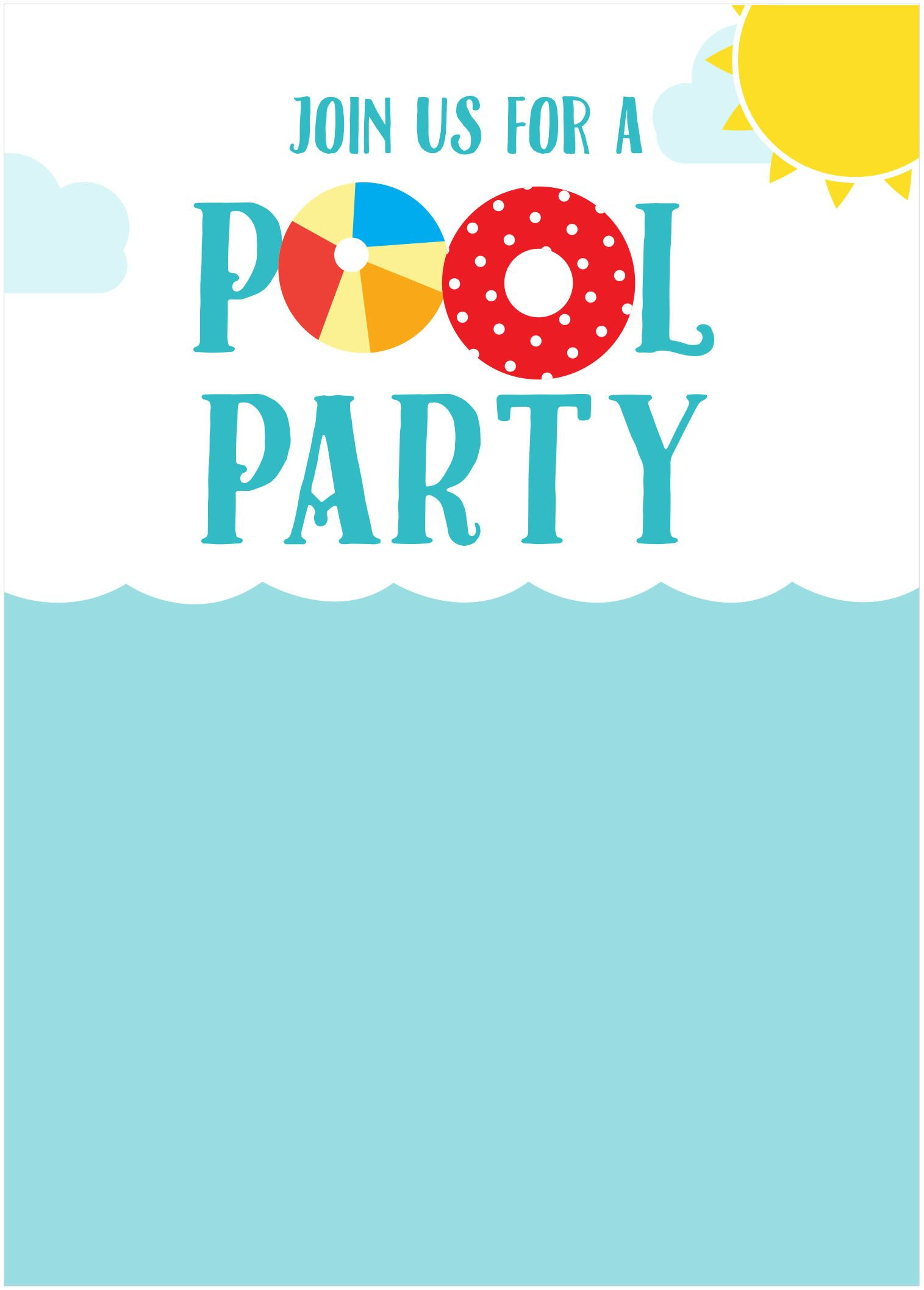 4 Free Printable Summer Party Invitations - Worksheets Library intended for Free Printable Pool Party Birthday Invitations