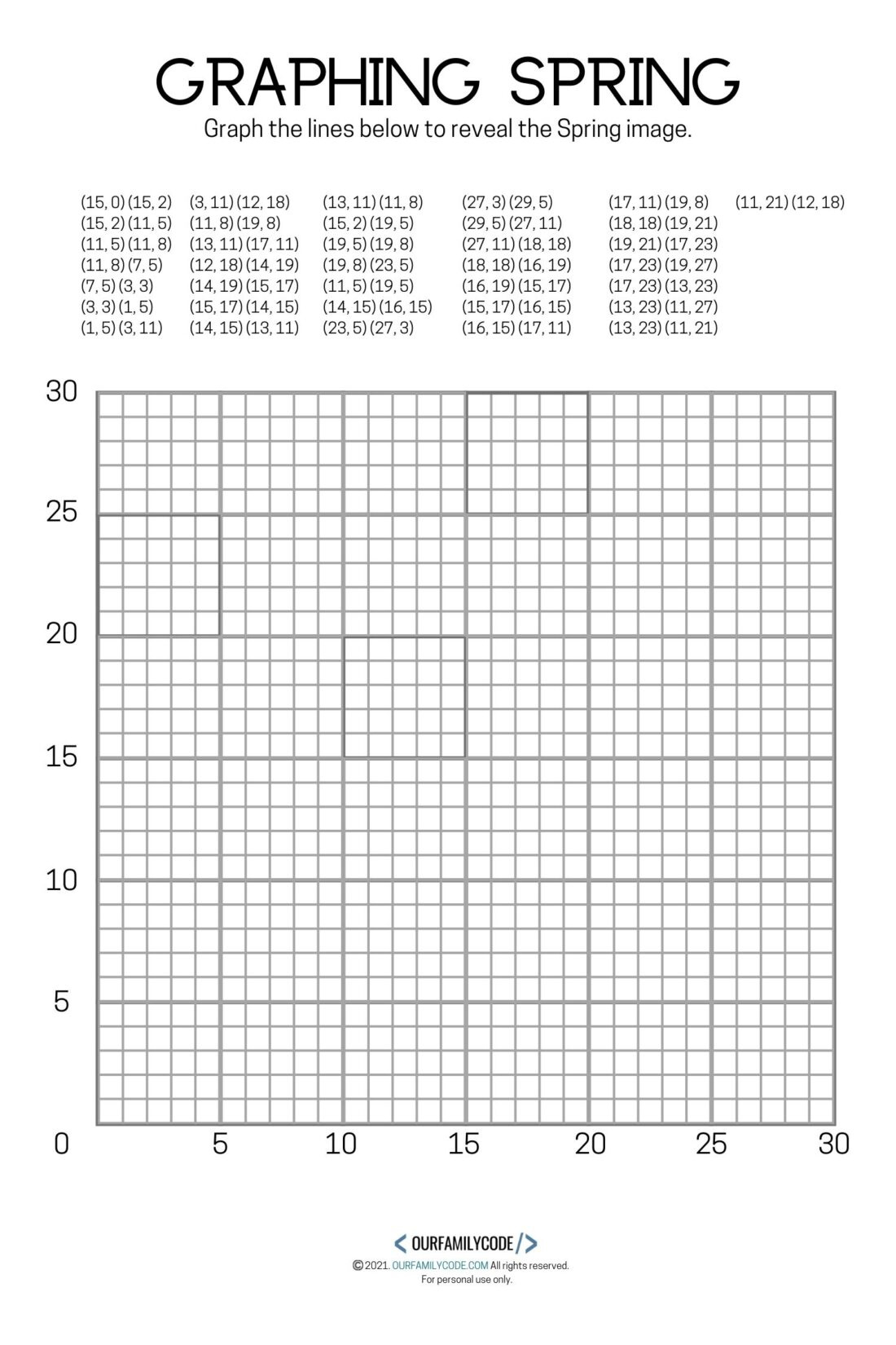 4 Free Spring Graphing Coordinate Plane Worksheets - Our Family Code inside Free Printable Coordinate Graphing Pictures Worksheets