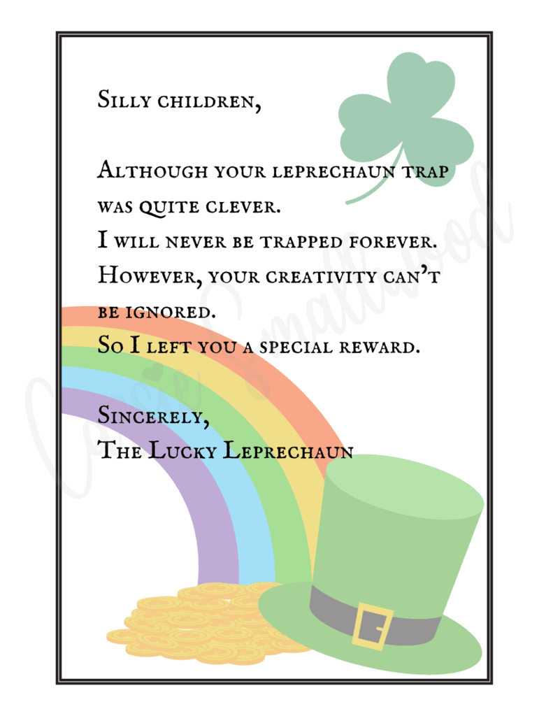 4 Funny Free Printable Leprechaun Letters And Notes - Cassie Smallwood pertaining to Free Printable Leprechaun Notes
