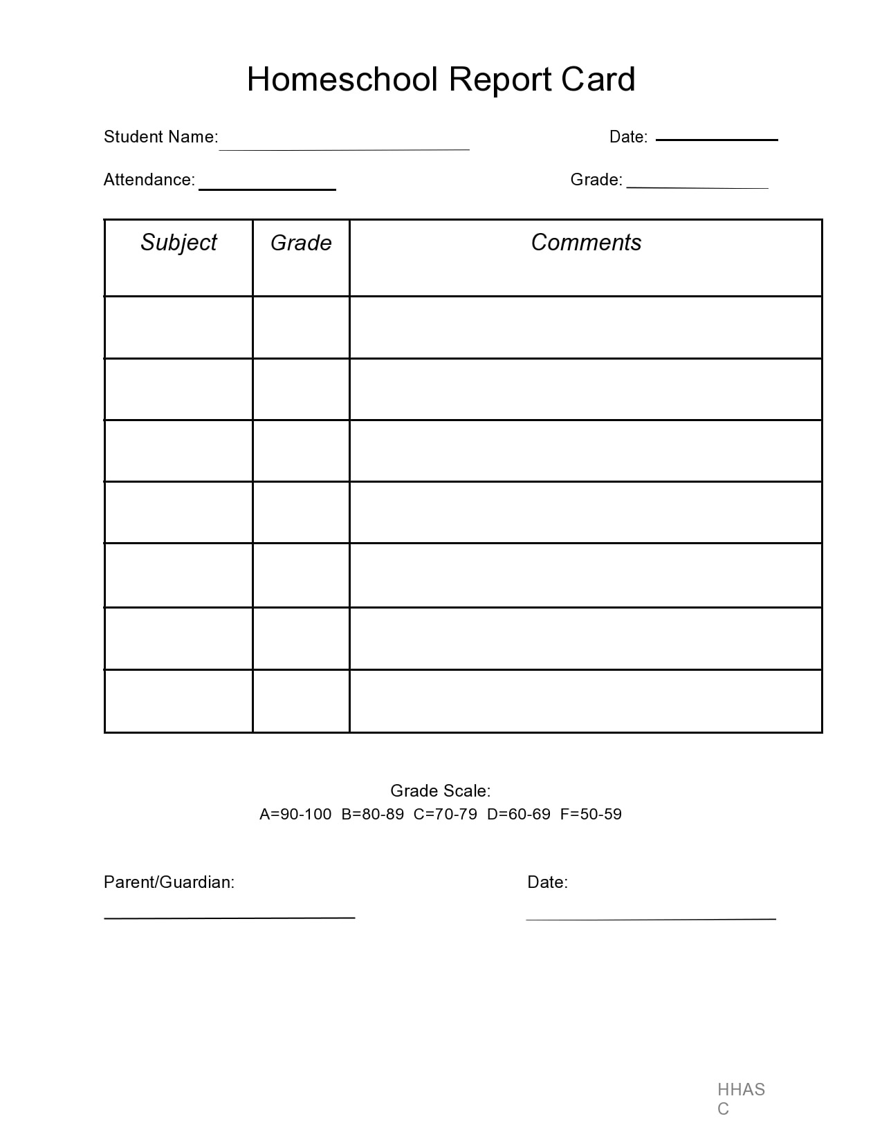 40 Editable Homeschool Report Card Templates throughout Free Printable Grade Cards
