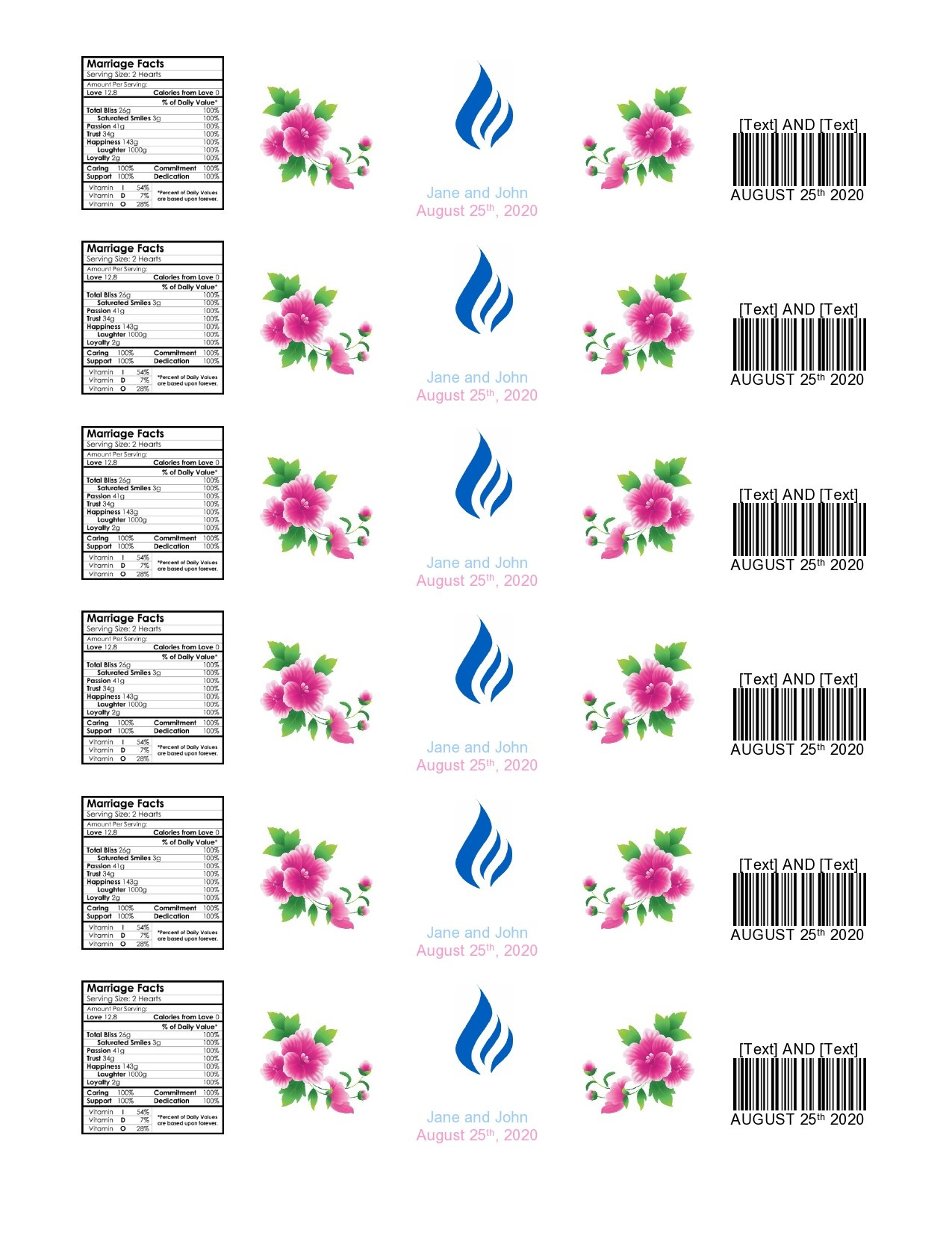40 Editable Water Bottle Label Templates (100% Free) with Free Printable Water Bottle Label Template