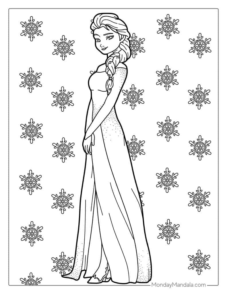 40 Elsa Coloring Pages (Free Pdf Printables) for Free Printable Coloring Pages Disney Frozen