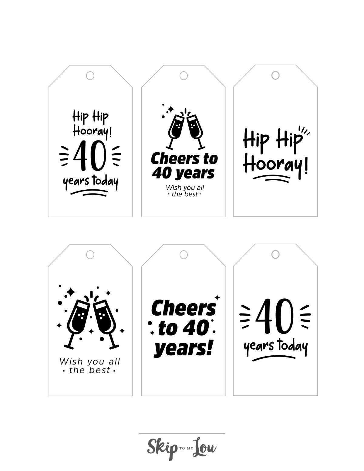 40Th Birthday Gift Ideas | Skip To My Lou with regard to 40Th Birthday Free Printables